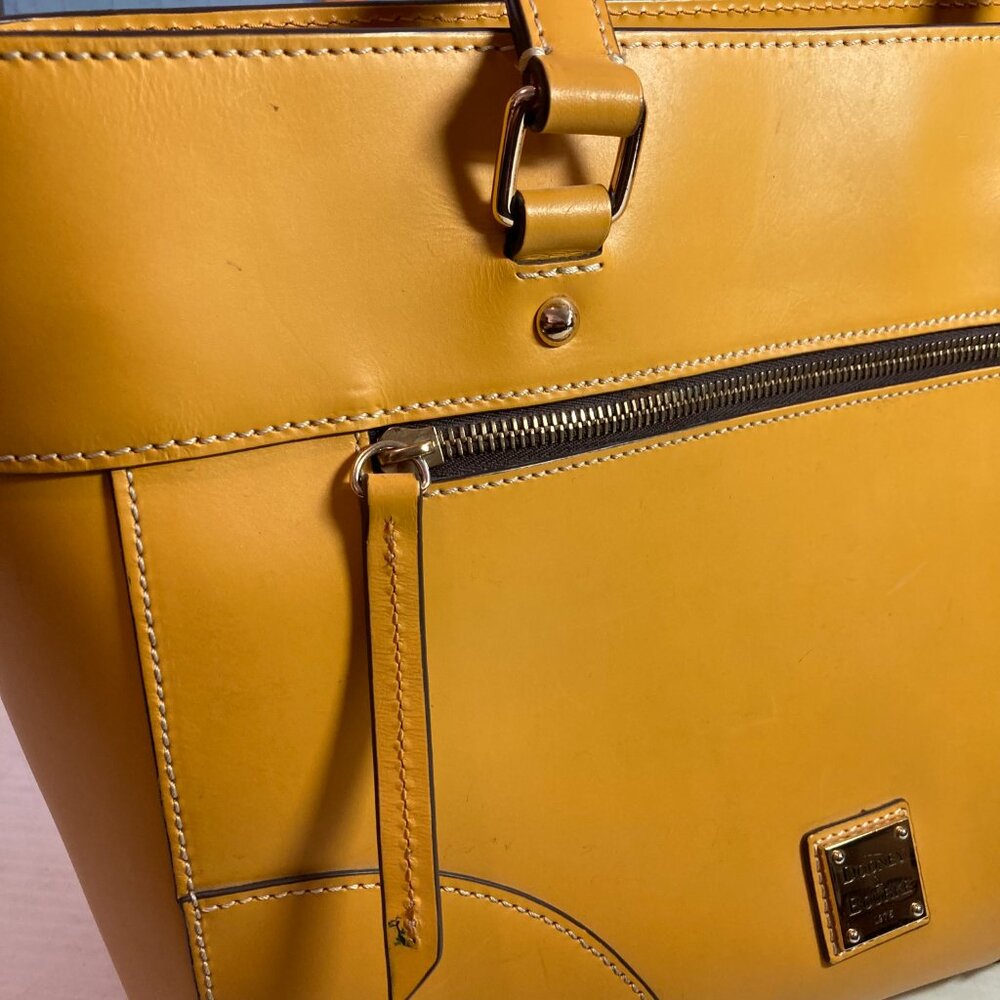 DOONEY & BOURKE Beacon Zip Tote Dandelion Yellow European Vacchetta Leather - Picture 2 of 16